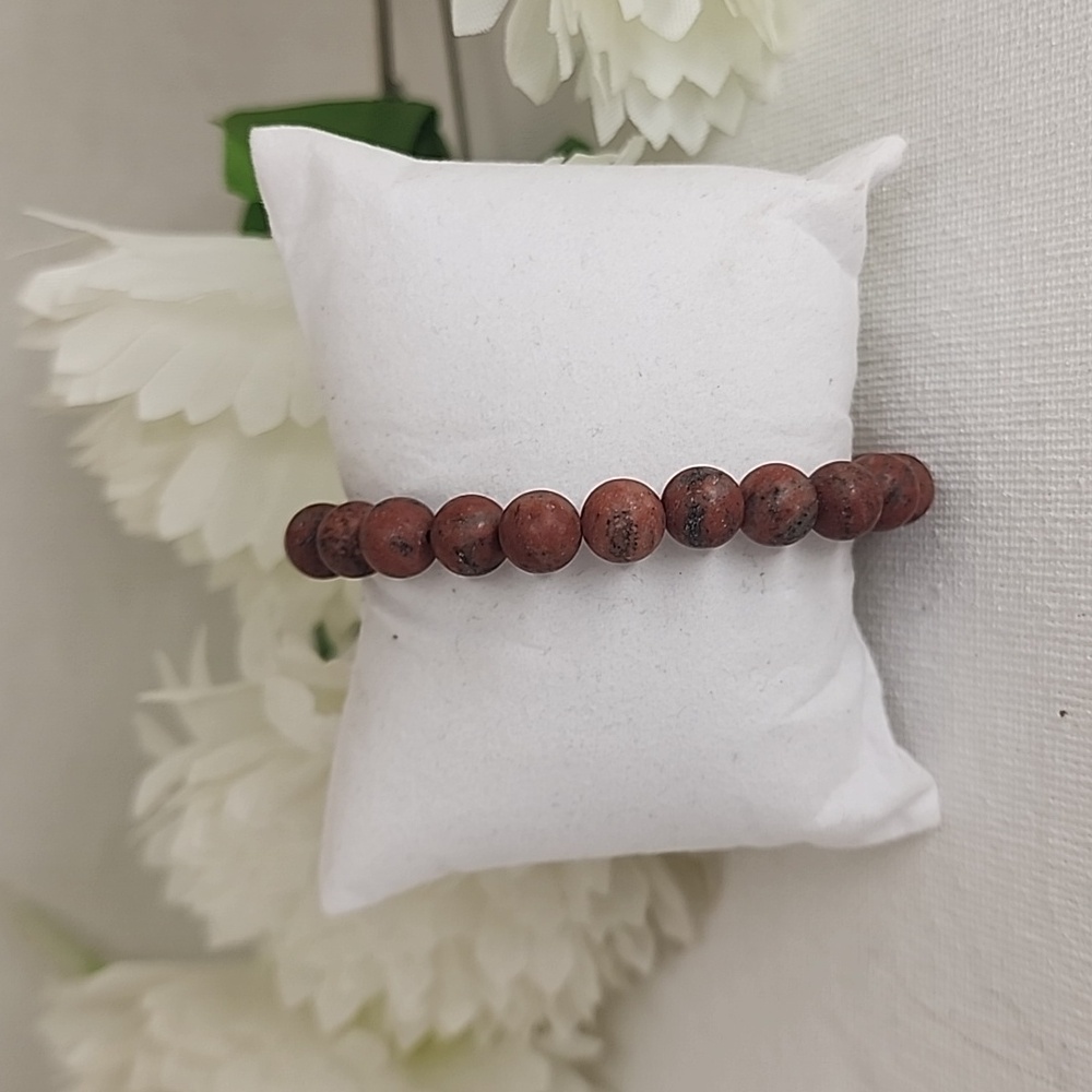 (6) Handmade Matte Jasper Beaded Bracelet